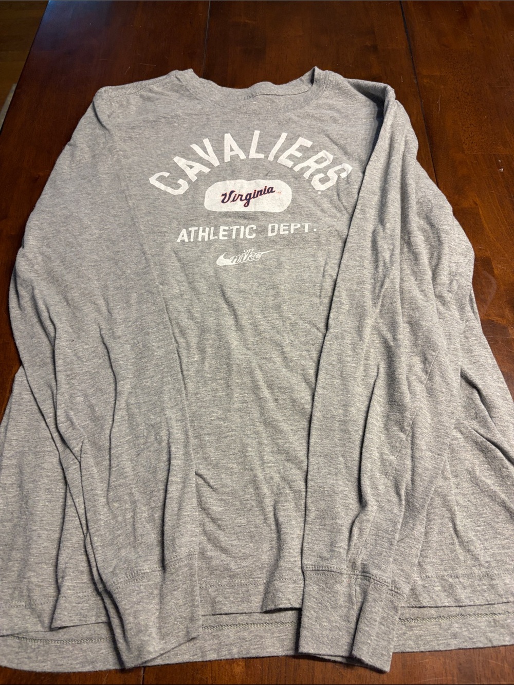 Nike Gray Cavaliers Virginia Athletic Dept. Long Sleeve Tee